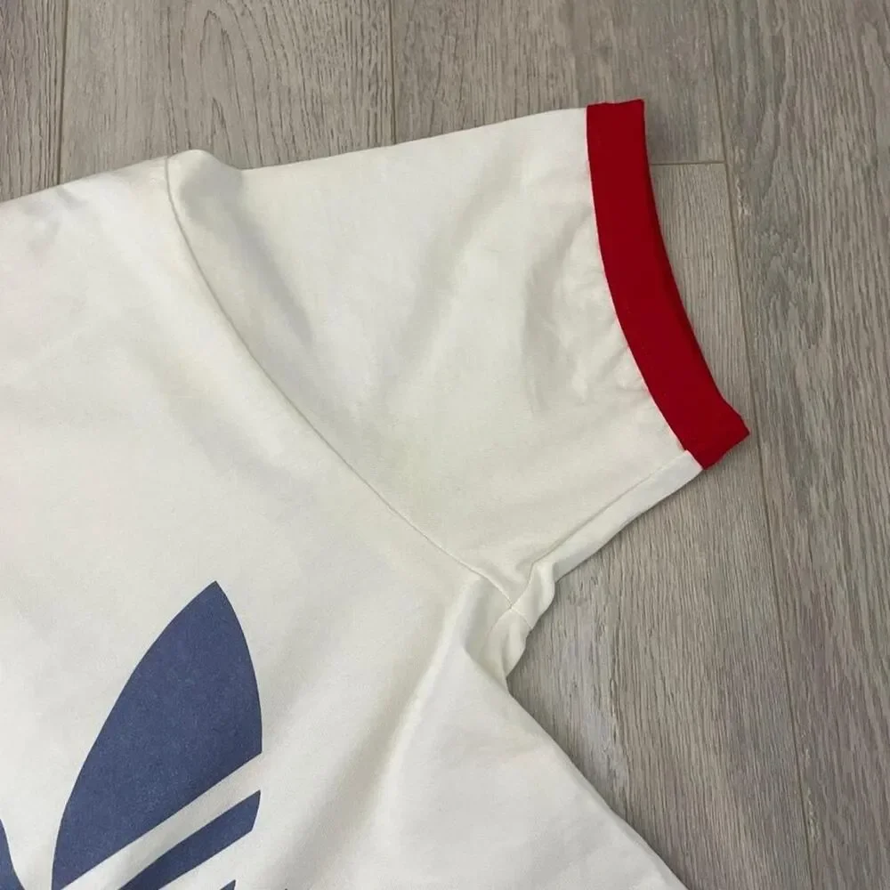Gucci Adidas Tshirt cotton crew logo mens Cream (xsmall) designer streetwear